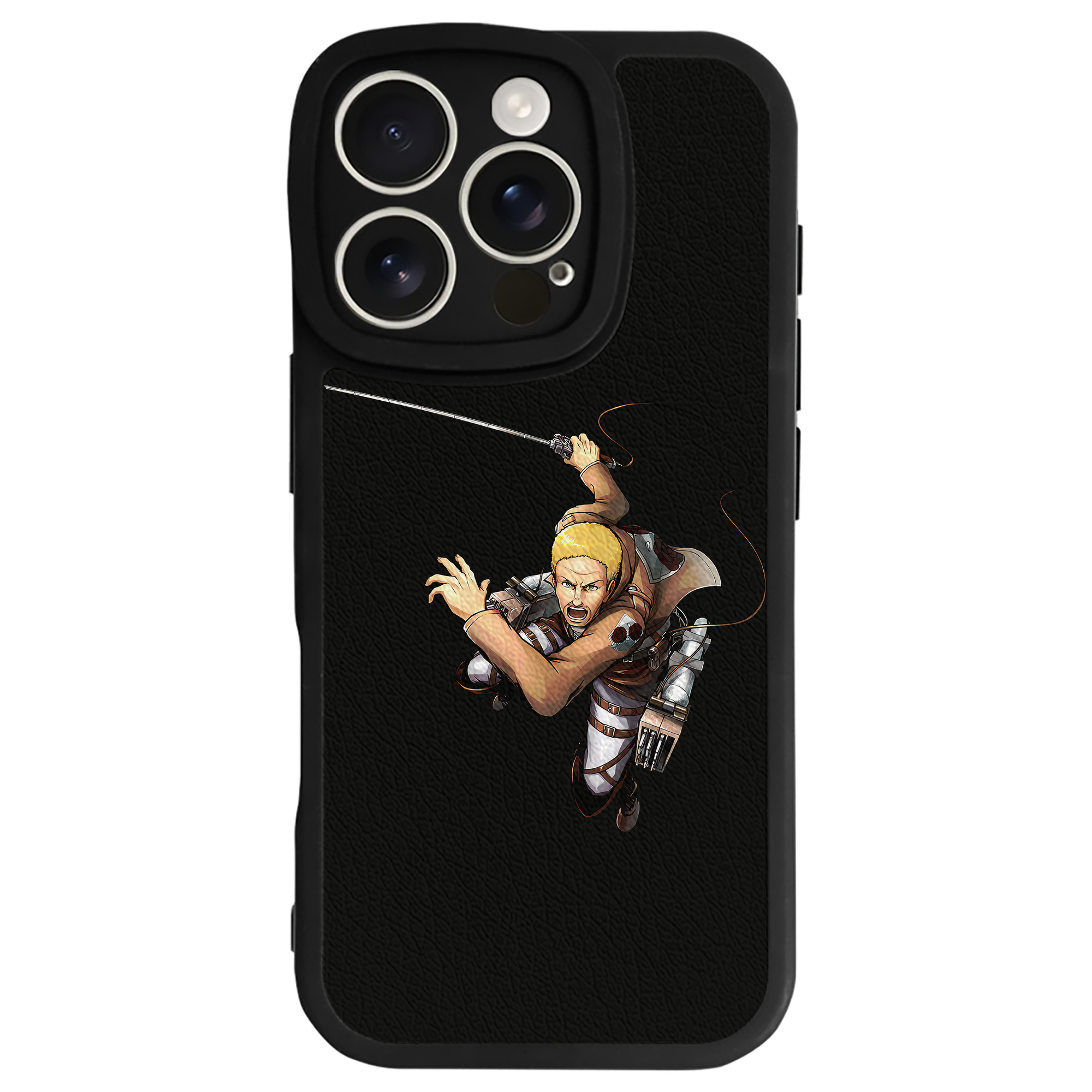 （画像用） 進撃の巨人 ハンネス Attack on Titan Hannes 【iPhone 16シリーズ対応】シリコンスマホケース（レザー調） 材質：シリコン